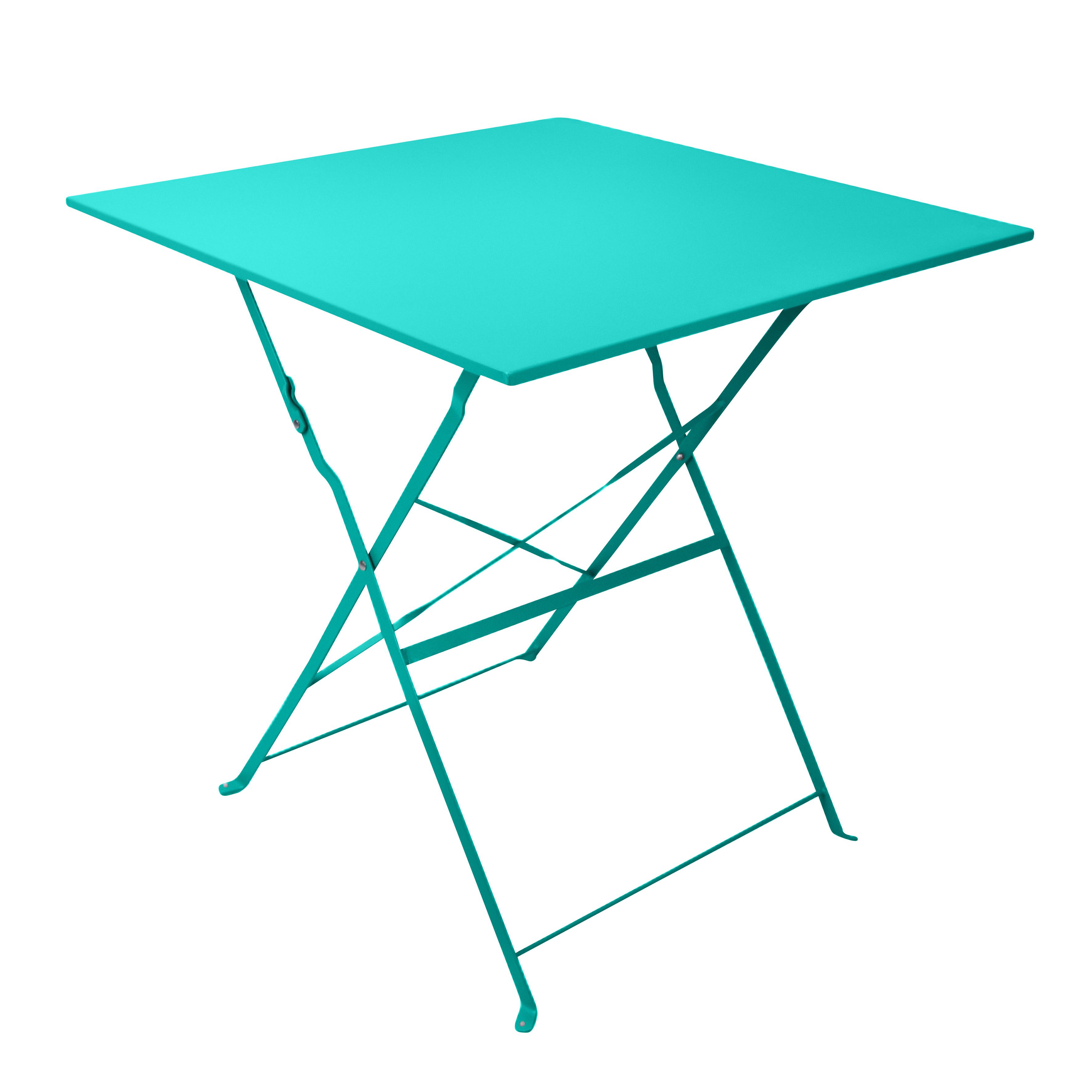 TABLE CARREE PLIANTE CAMARGUE BLEU OCEAN