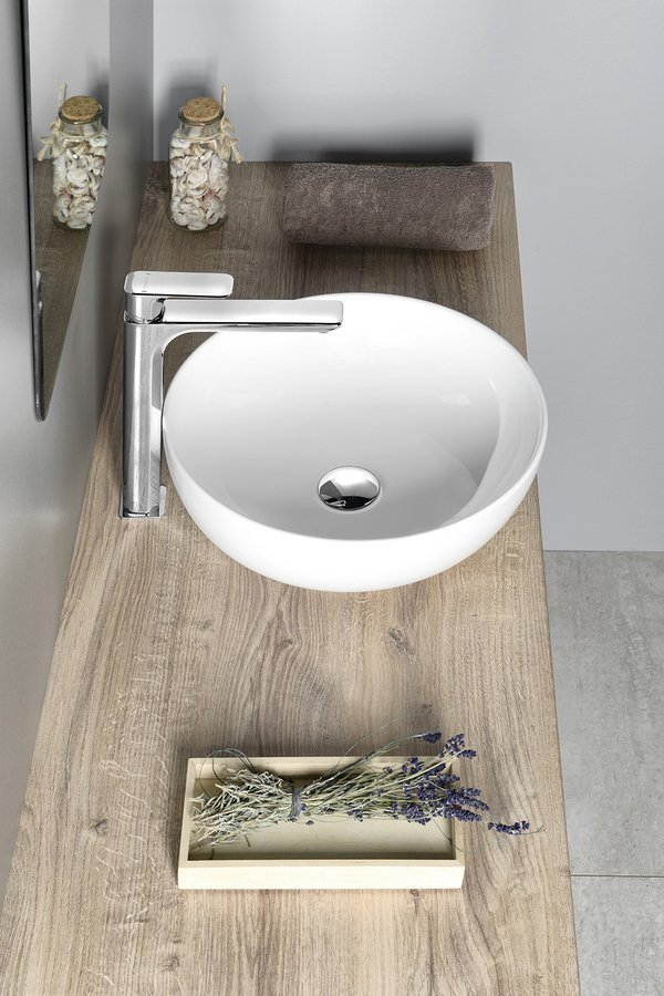 Sapho Rondane keramische waskom 41x41cm wit