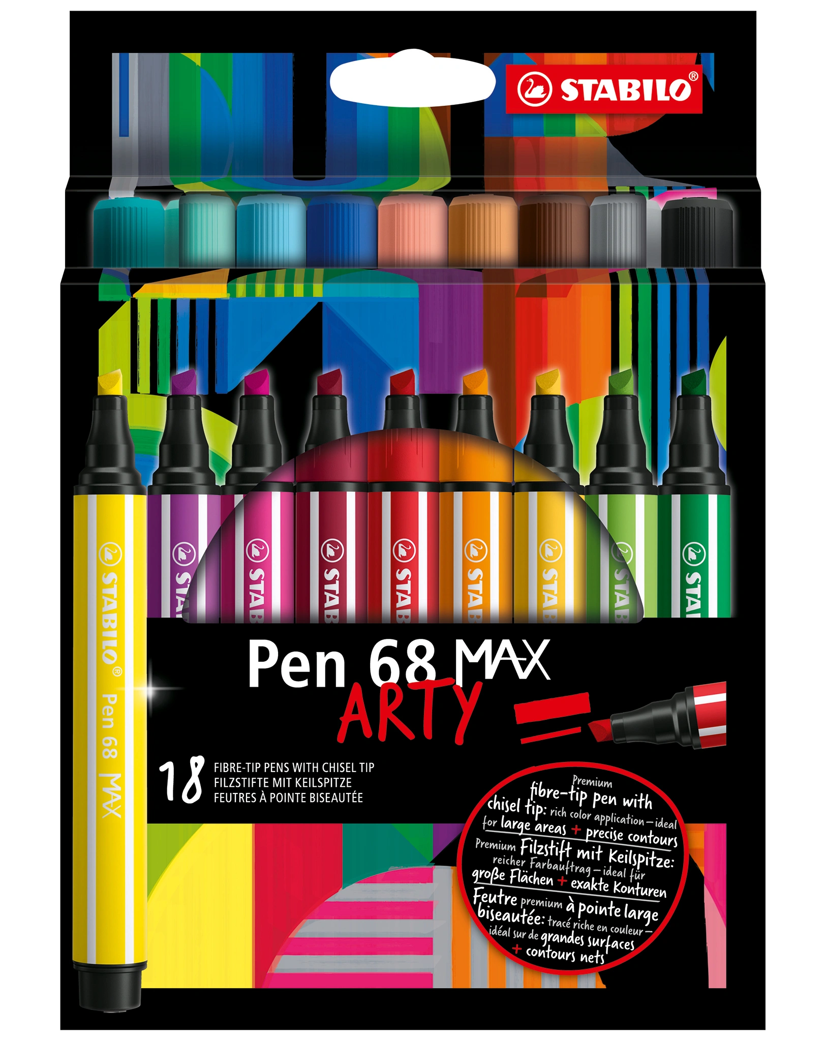 Filzstift STABILO® Pen 68 MAX ARTY 18er-Pack