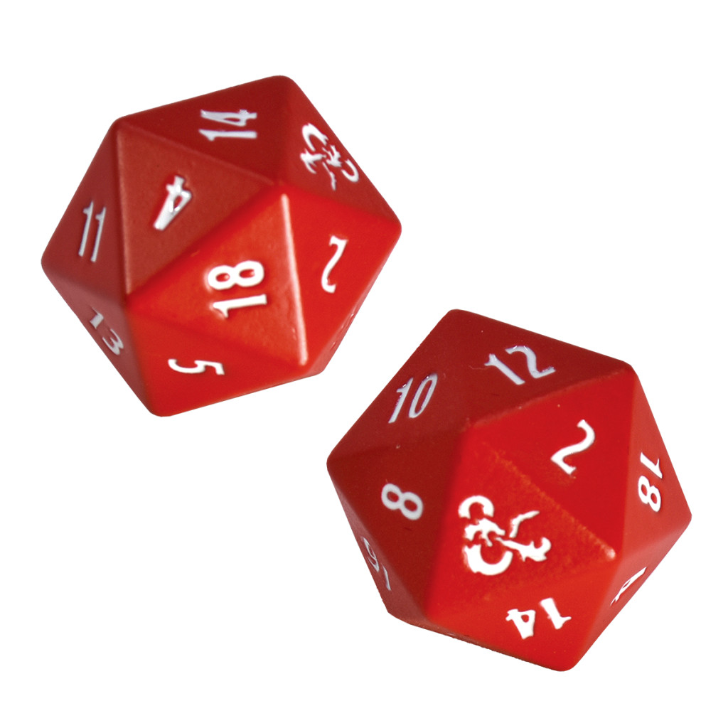 Set de dés à 20 faces en métal Dungeons & Dragons