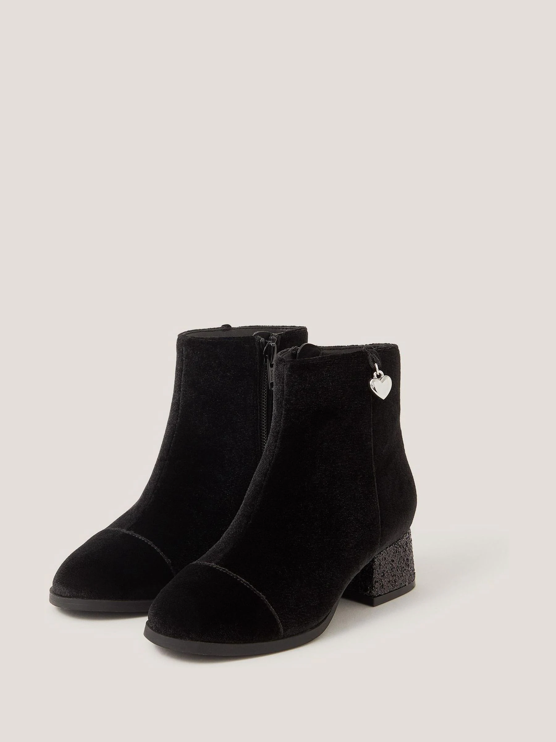 Monsoon Velvet Glitter Heel Boots