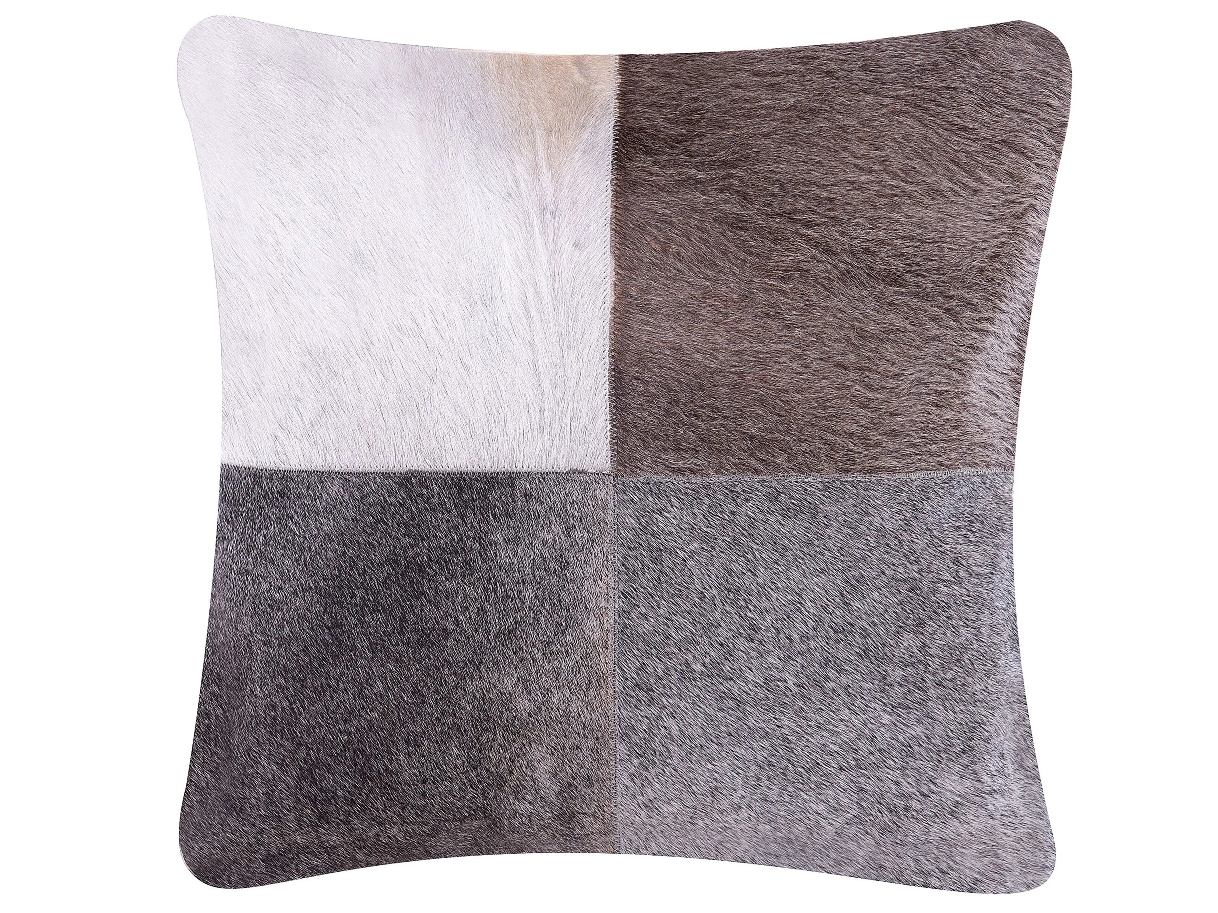 Set van 2 sierkussens NELLAD Leer 45 x 45 cm Grijs patchwork