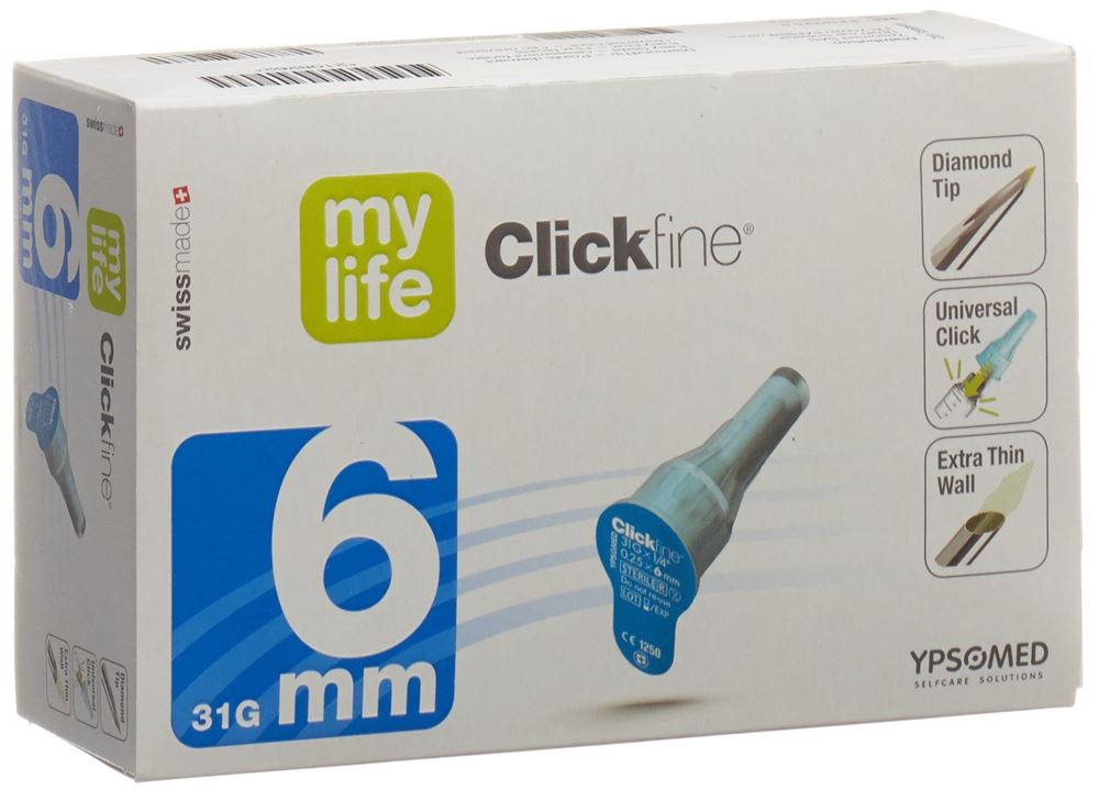 MYLIFE Clickfine Pen Nadeln<br>100 Stück, 6mm 31G