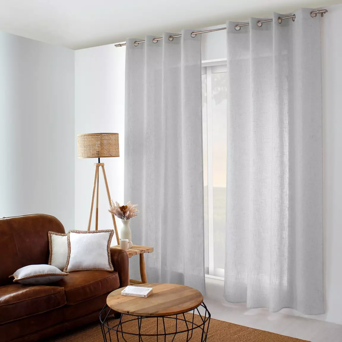 Rideau oeillets (140 x 240 cm) Eva Gris