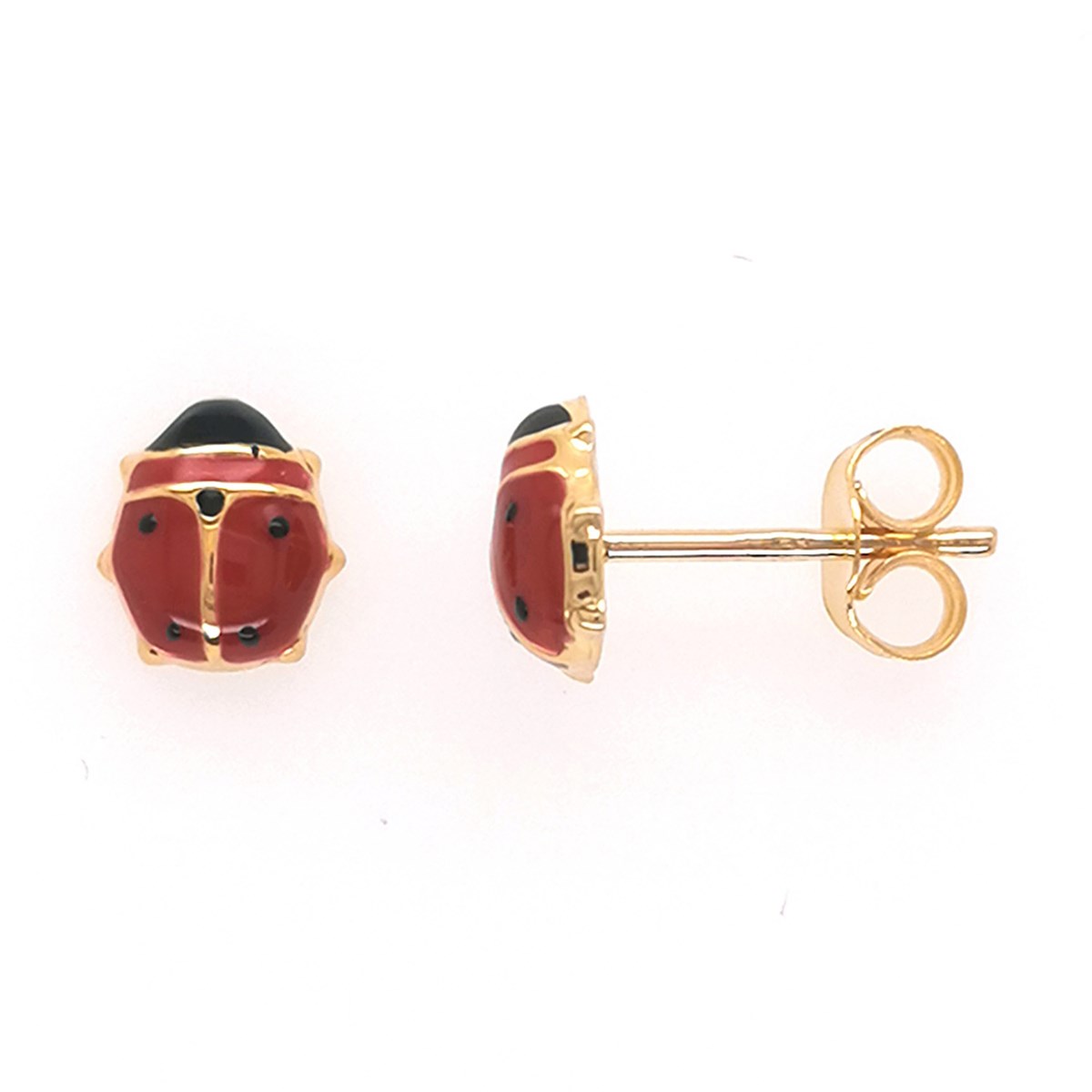 Boucles d'oreilles coccinelles or jaune 375/1000