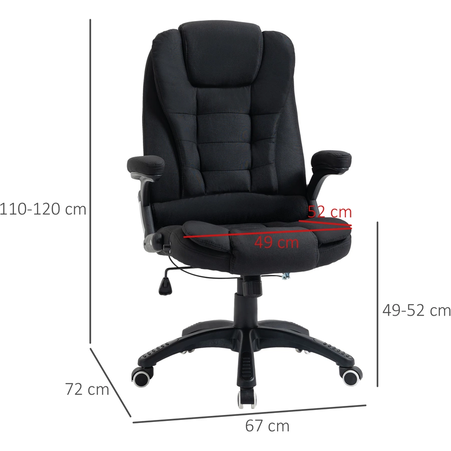 Vinsetto Bürostuhl ergonomisches design, Atmungsaktiv Schwarz