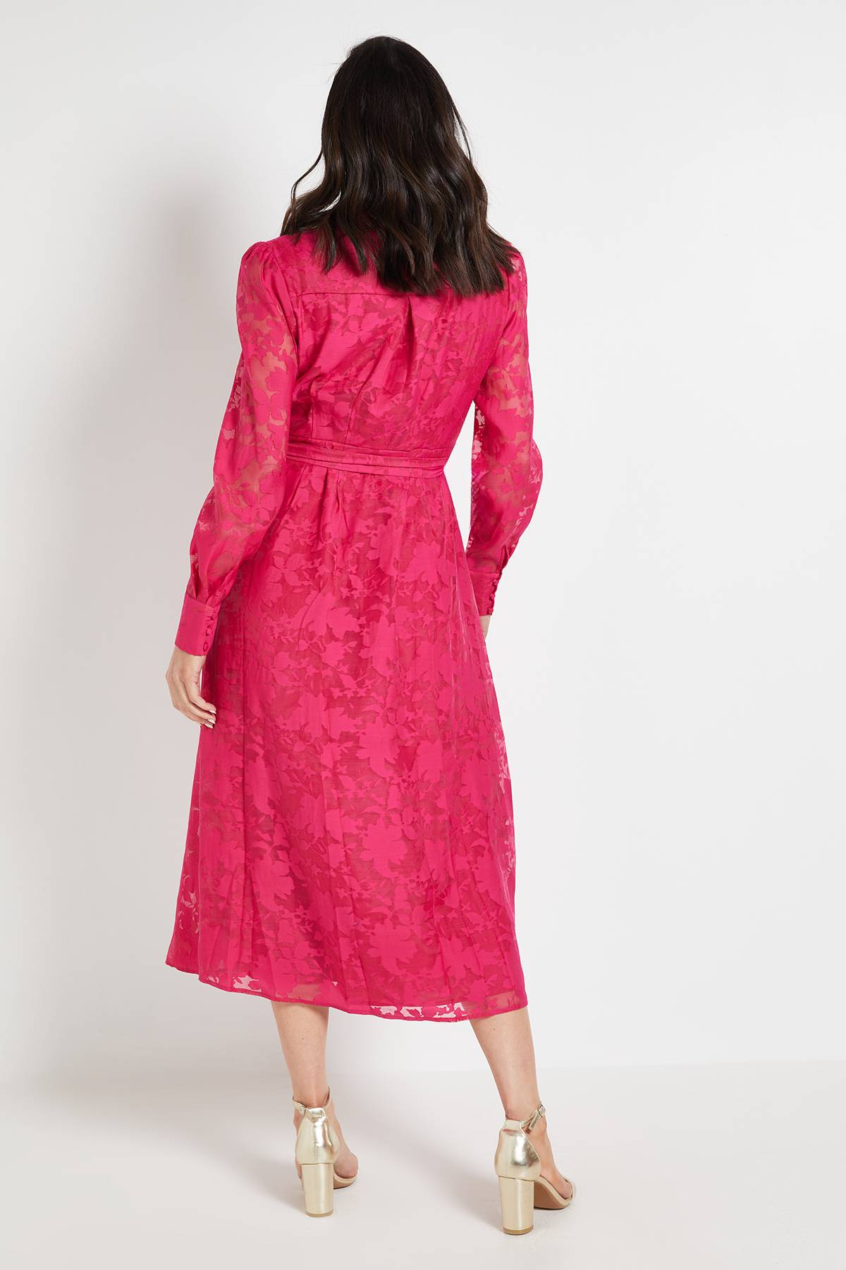Wallis Robe midi ceinturée en organza fleuri