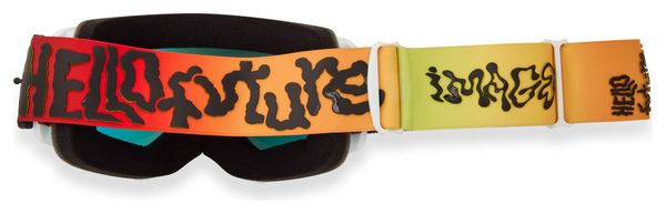 Masque VTT Fox Main Hello Future Blanc/Jaune