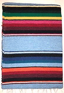 Side Shore Couverture Mex Blanket Mexicaine - Cotton Serape Charcoal
