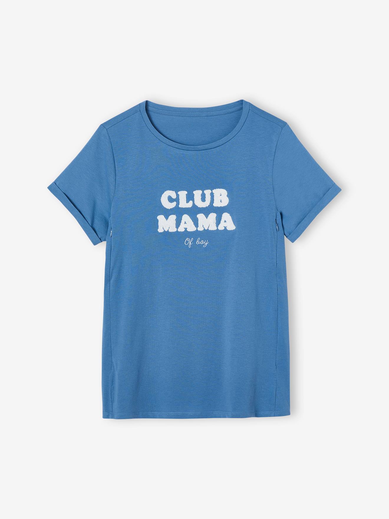 Camiseta com mensagem sobre gravidez e amamentação, personalizável, lisa, em algodão orgânico cinza escuro com estampas.