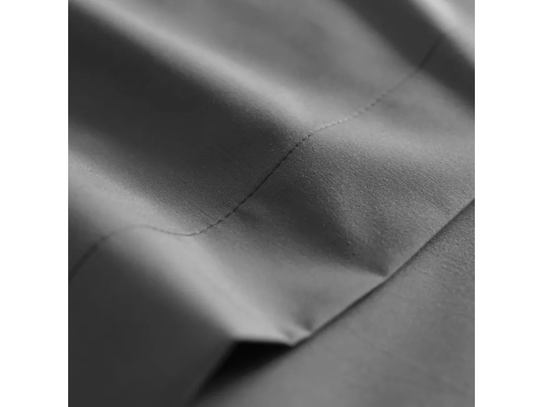 Drap plat coton percale Anthracite 240x310 - SOMEO - MORPHEE