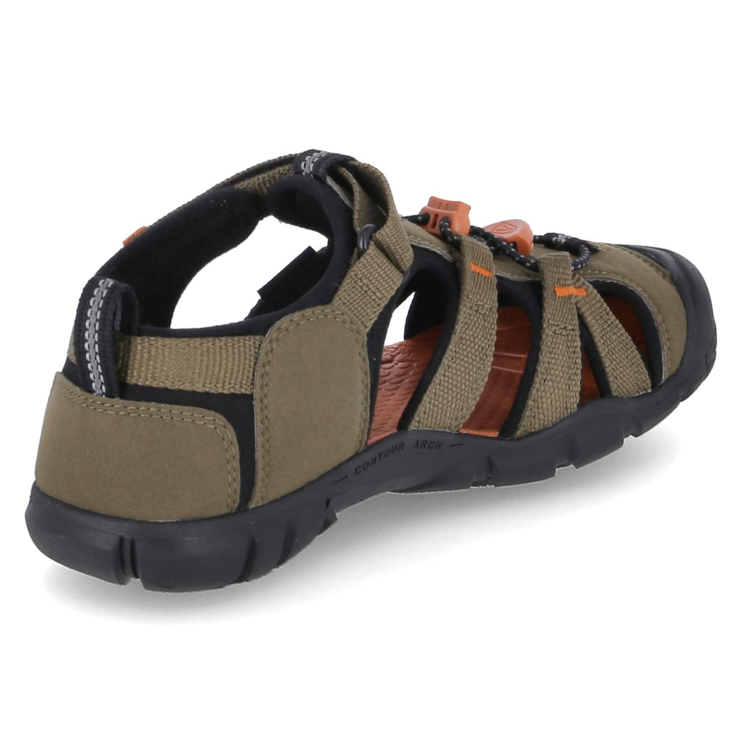 Keen Outdoorsandalen SEACAMP II CNX - dark olive/gold flame