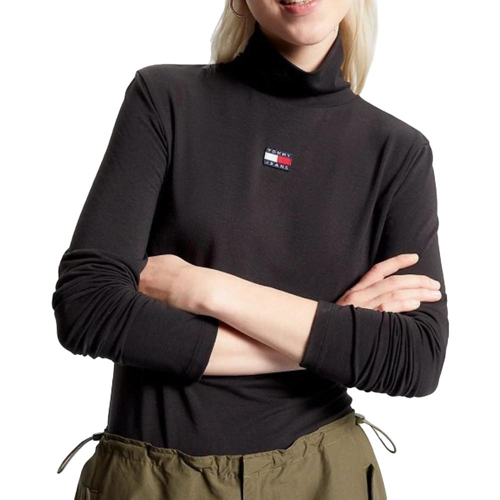 Tommy Hilfiger Pull Noir Femme Tommy Hilfiger Slim Badge
