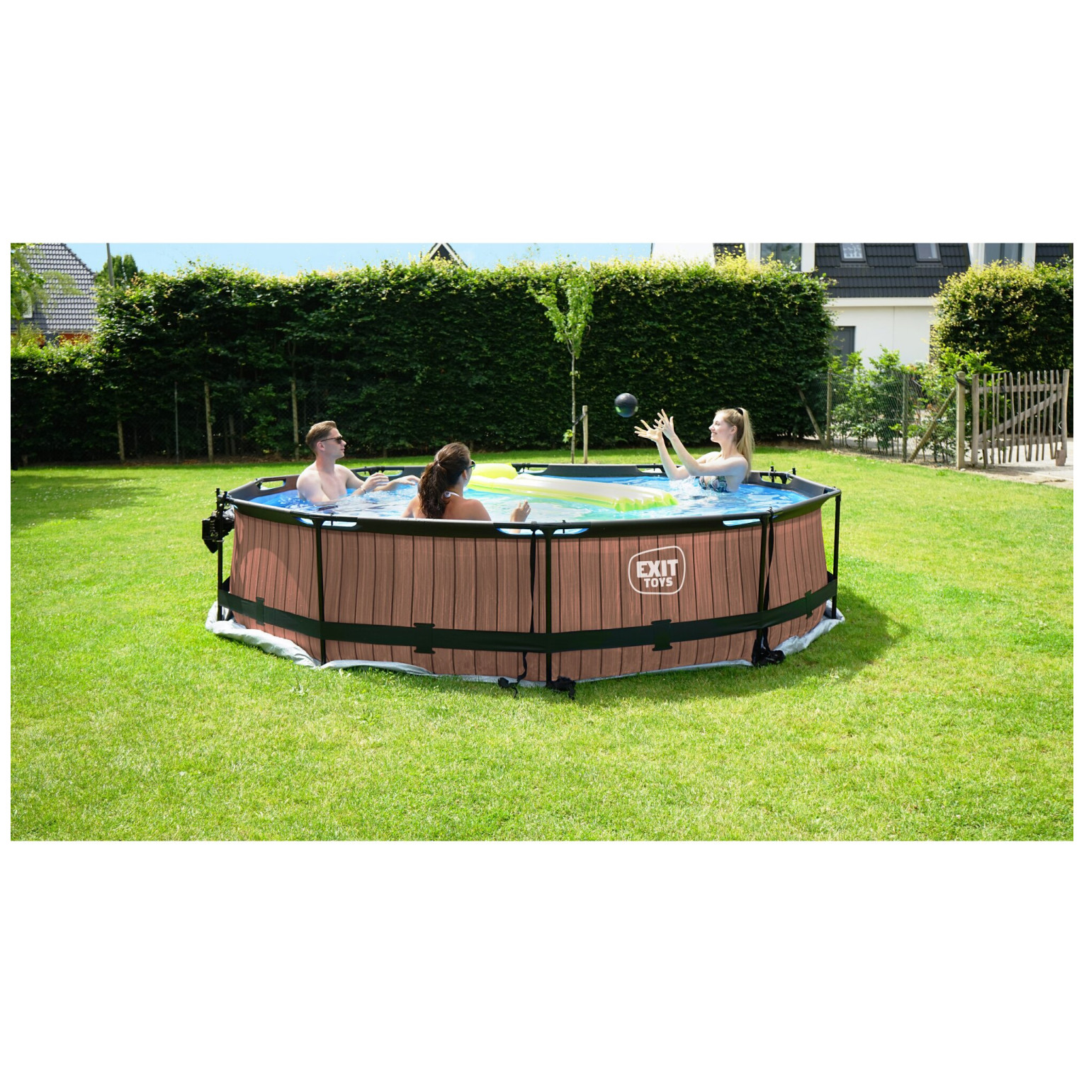 EXIT Lime zwembad ø360x76cm met filterpomp en overkapping -
