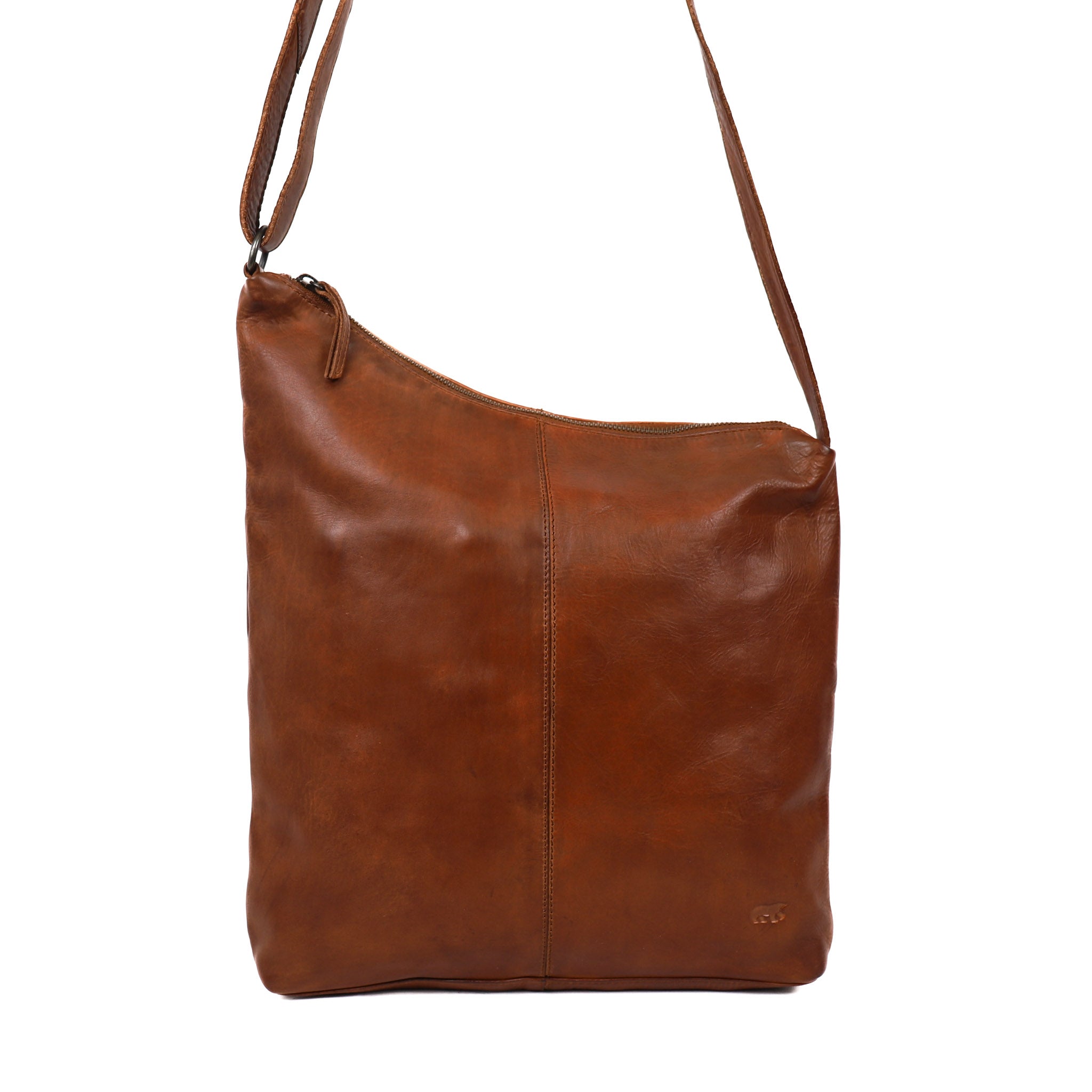 Asymmetrische buideltas 'Jeanine' cognac Cognac