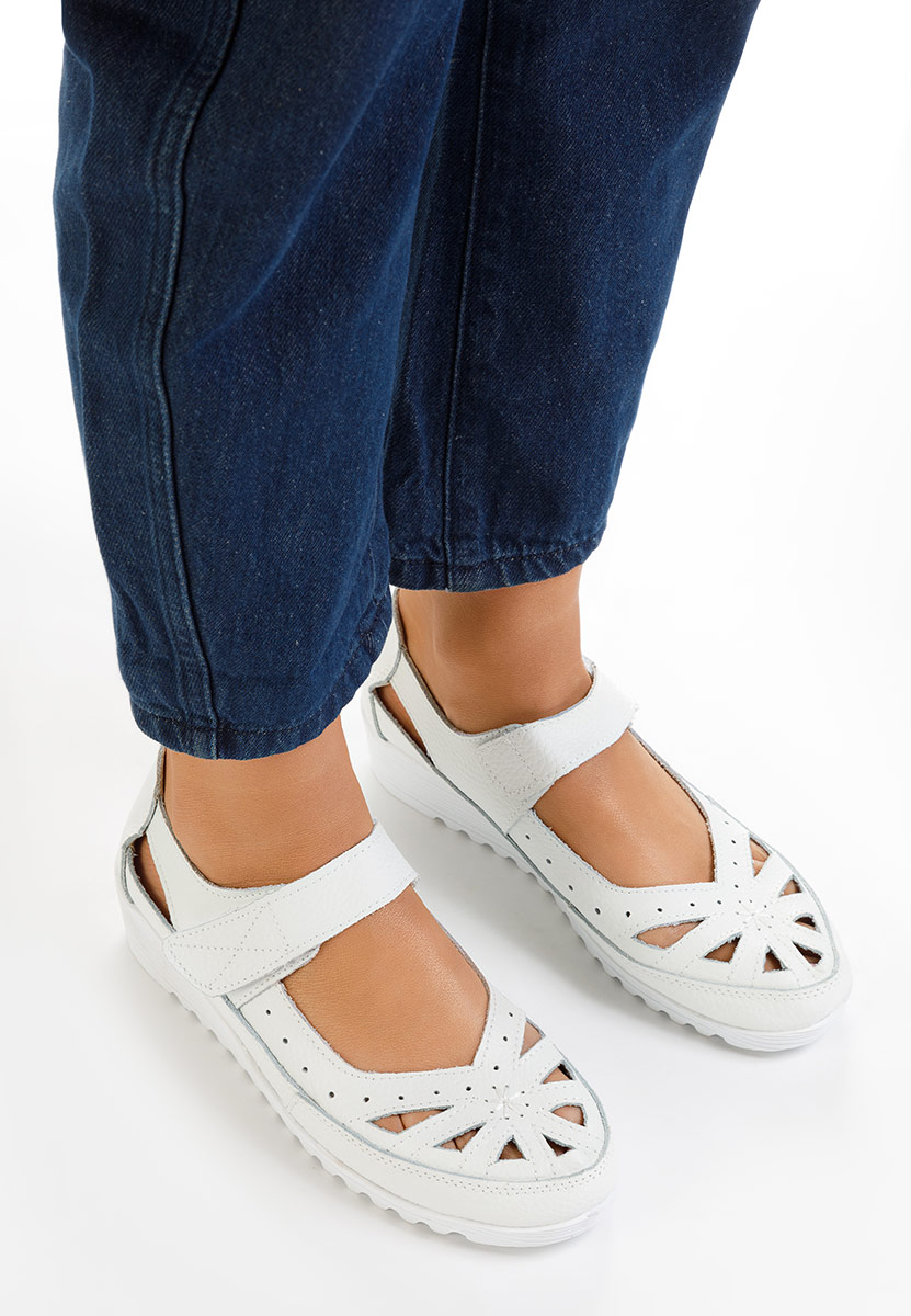 Ballerines à plateforme blancs Cassina