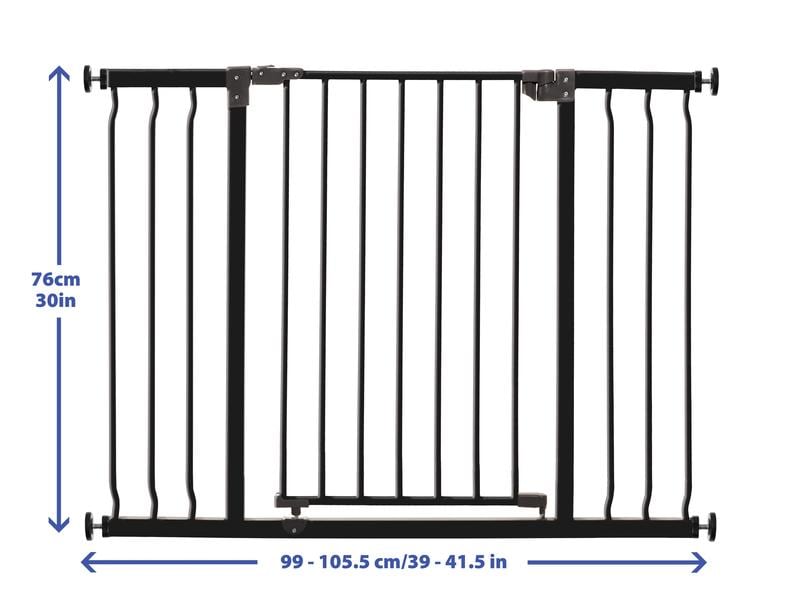 DREAMBABY Türschutzgitter Liberty Xtra wide 99 - 105.5 cm Extra breites Metall-Gangschutzgitter zum Einklemmen