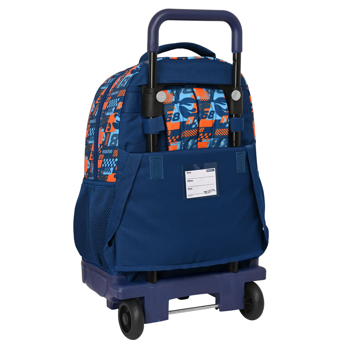 Mochila escolar Hot Wheels Speed Club com rodas