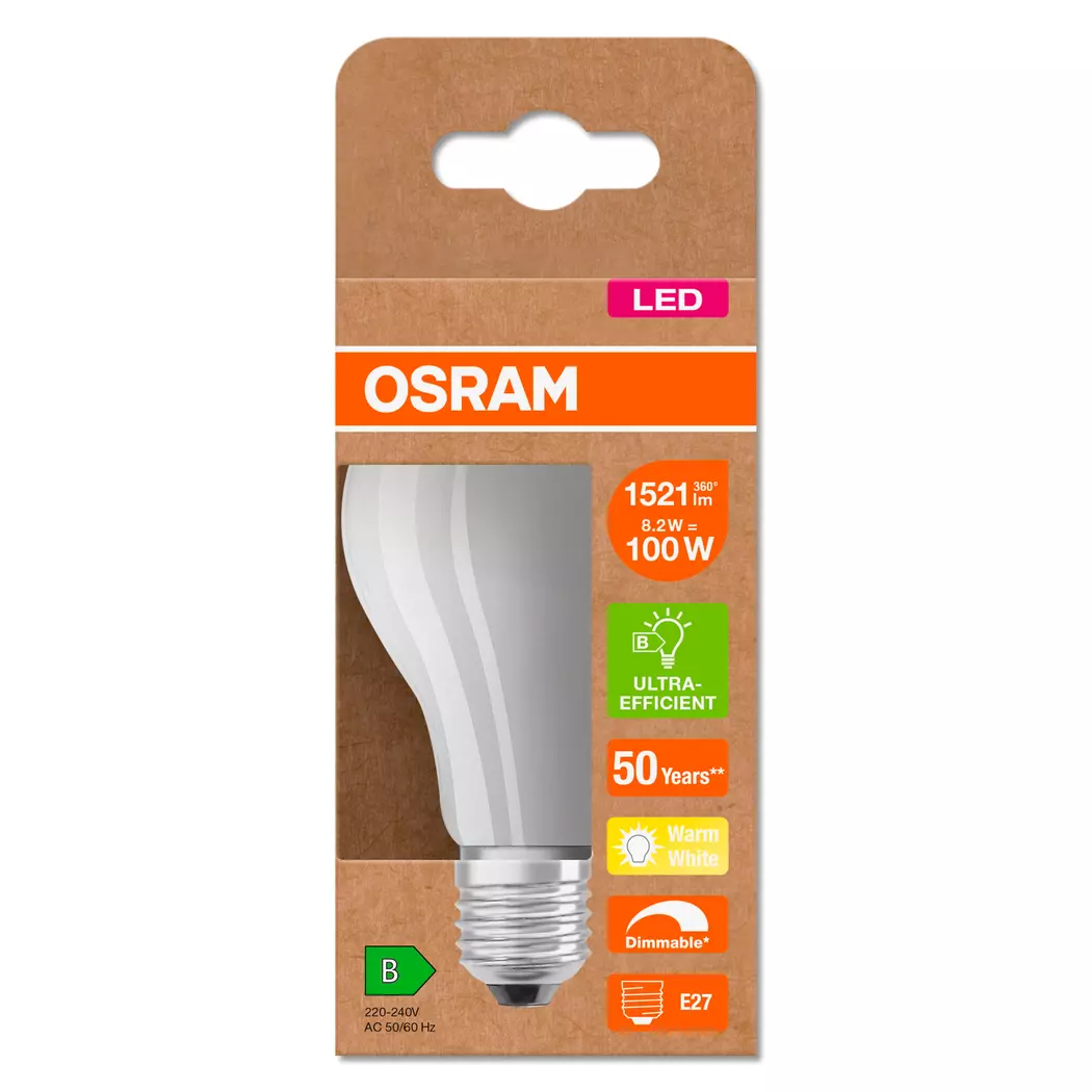 LED-Birne E27/8,2 Watt/Energie B
