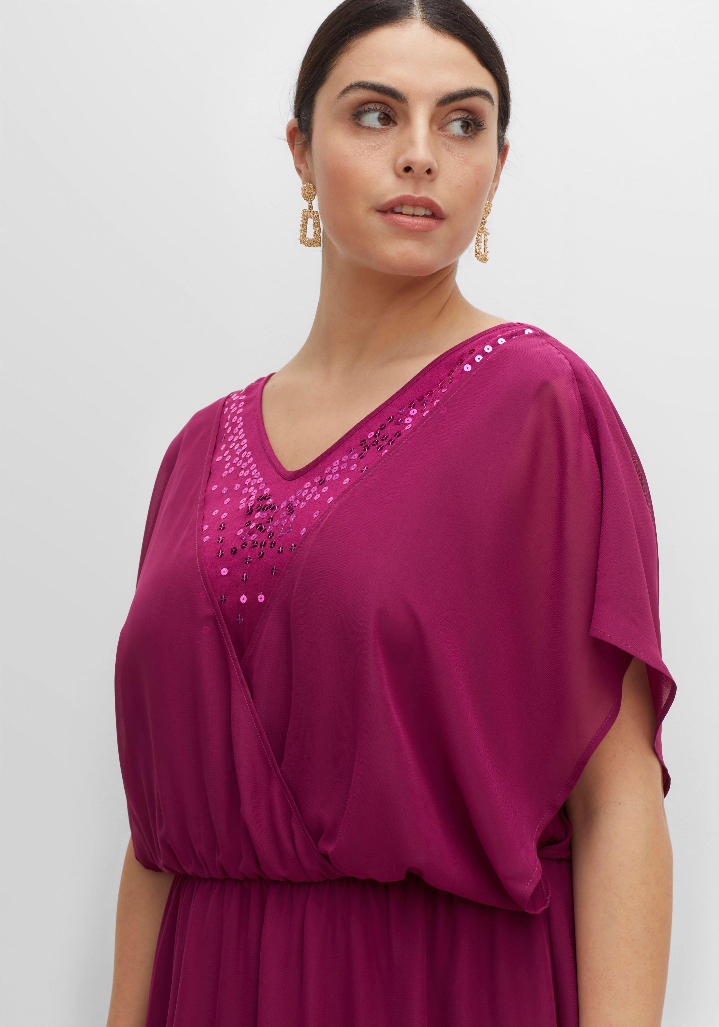 Abendkleid aus Georgette, mit Pailletten