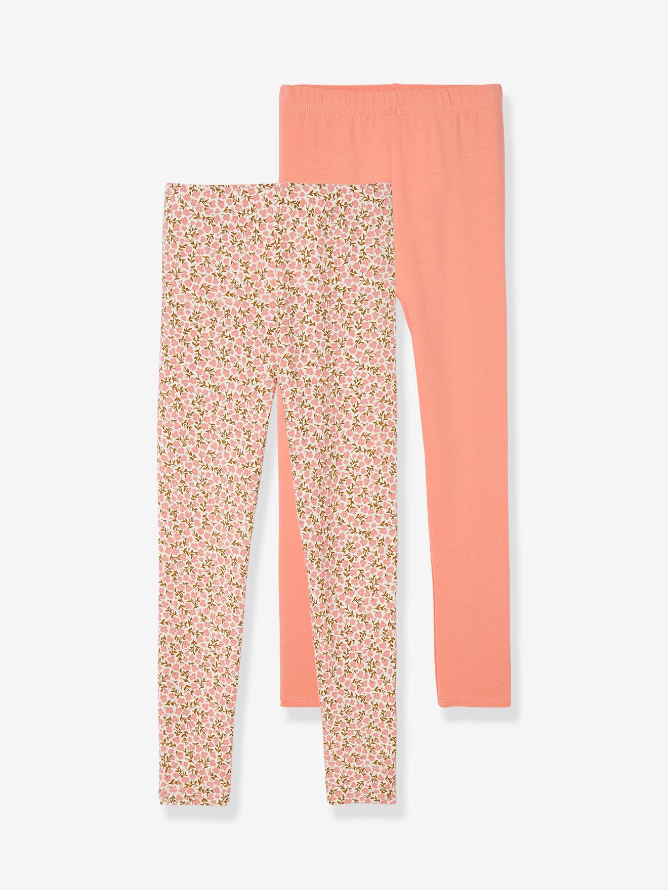 Conjunto de 2 leggings sortidas para meninas, tamanho médio com estampa azul.