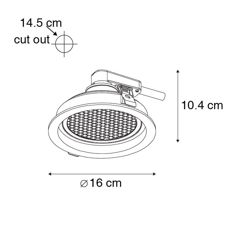 Smart inbouwspot zwart verstelbaar incl. Wifi GU10 111mm - Coop 111 Honey