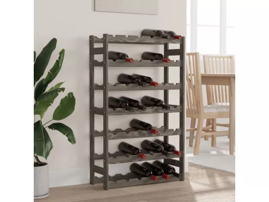 Casier à bouteilles pour 42 bouteilles gris bois pin solide