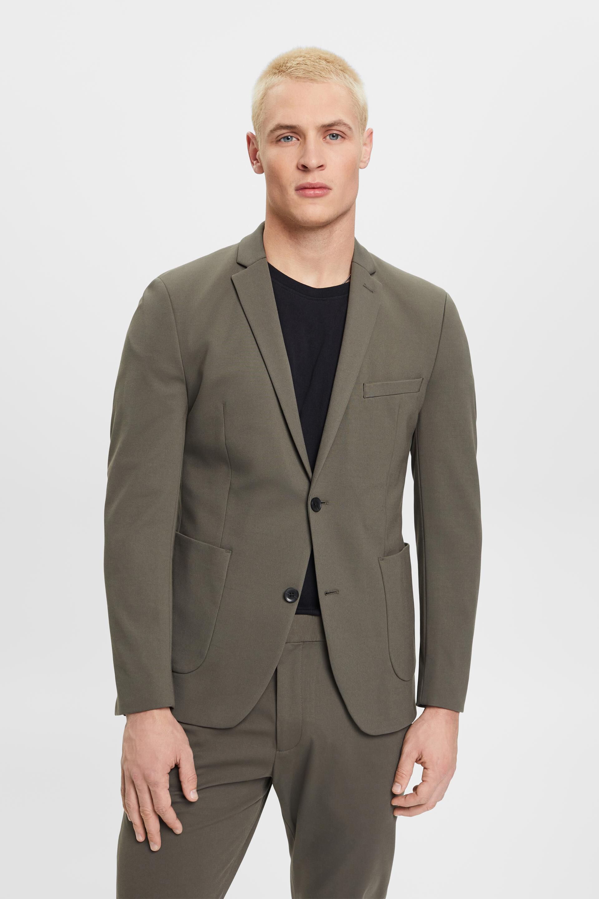 Blazer en jersey de maille piquée à boutonnage droit
