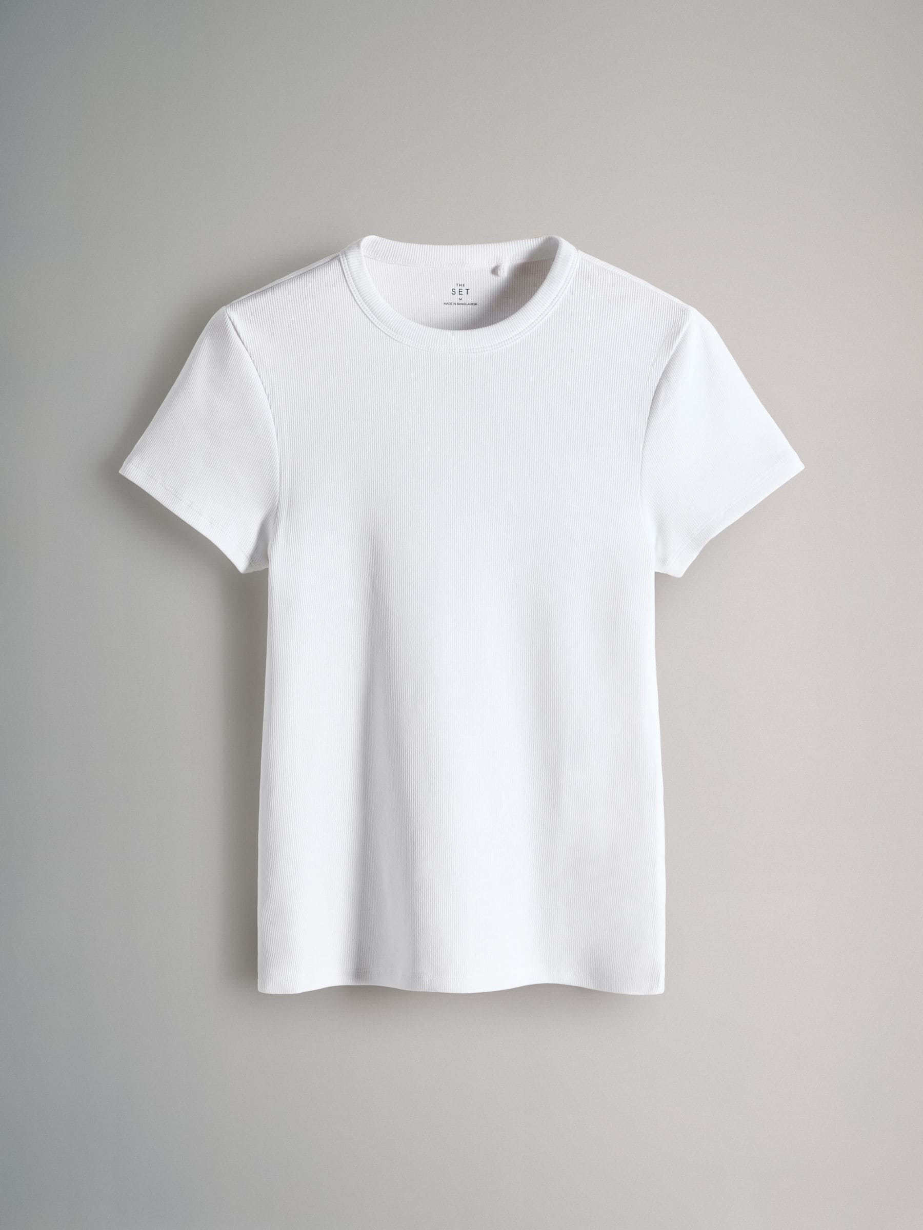 Taupe/roze/wit - The Set 3 Pack Korte Mouw Geribd T-shirt