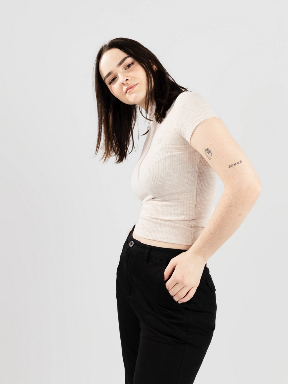 Kazane Isla T-Shirt oathmeal heather