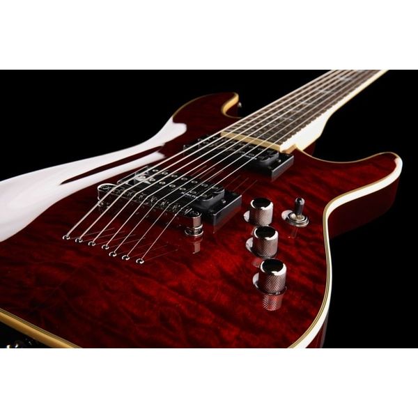 Schecter Diamond Omen 7 Extreme E-Gitarre schwarz/rot