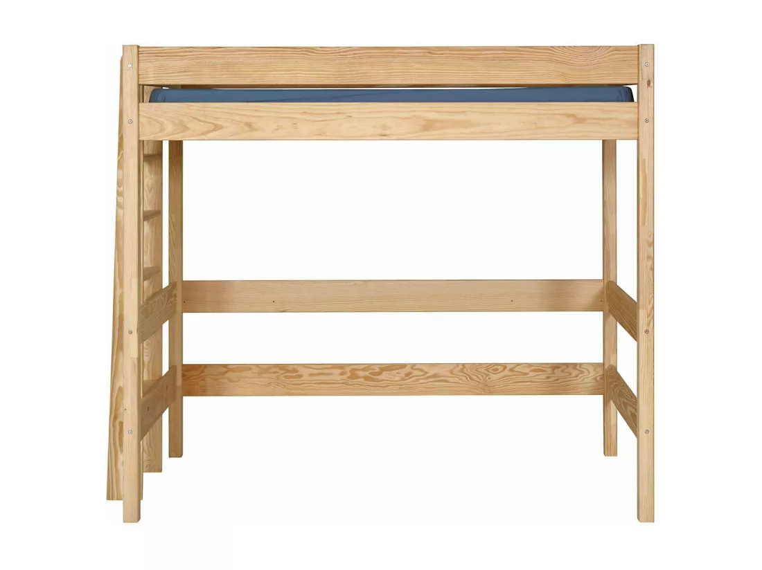 Lit mezzanine 90x190 cm bois massif bois naturel TINO