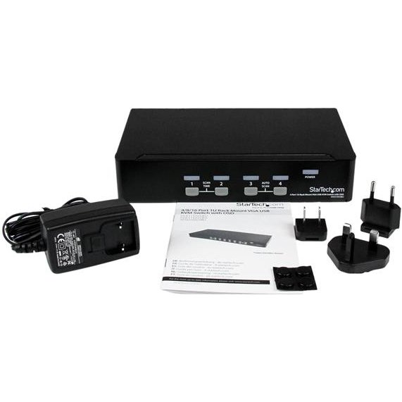StarTech.com Commutateur KVM 4 Ports VGA USB, Montage en Rack et OSD - Switch KVM - 1920x1440