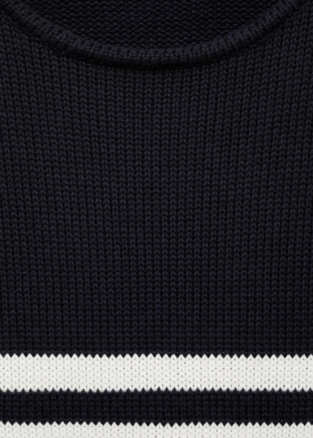 MANGO TEEN gestreepte mouwloze top donkerblauw/wit