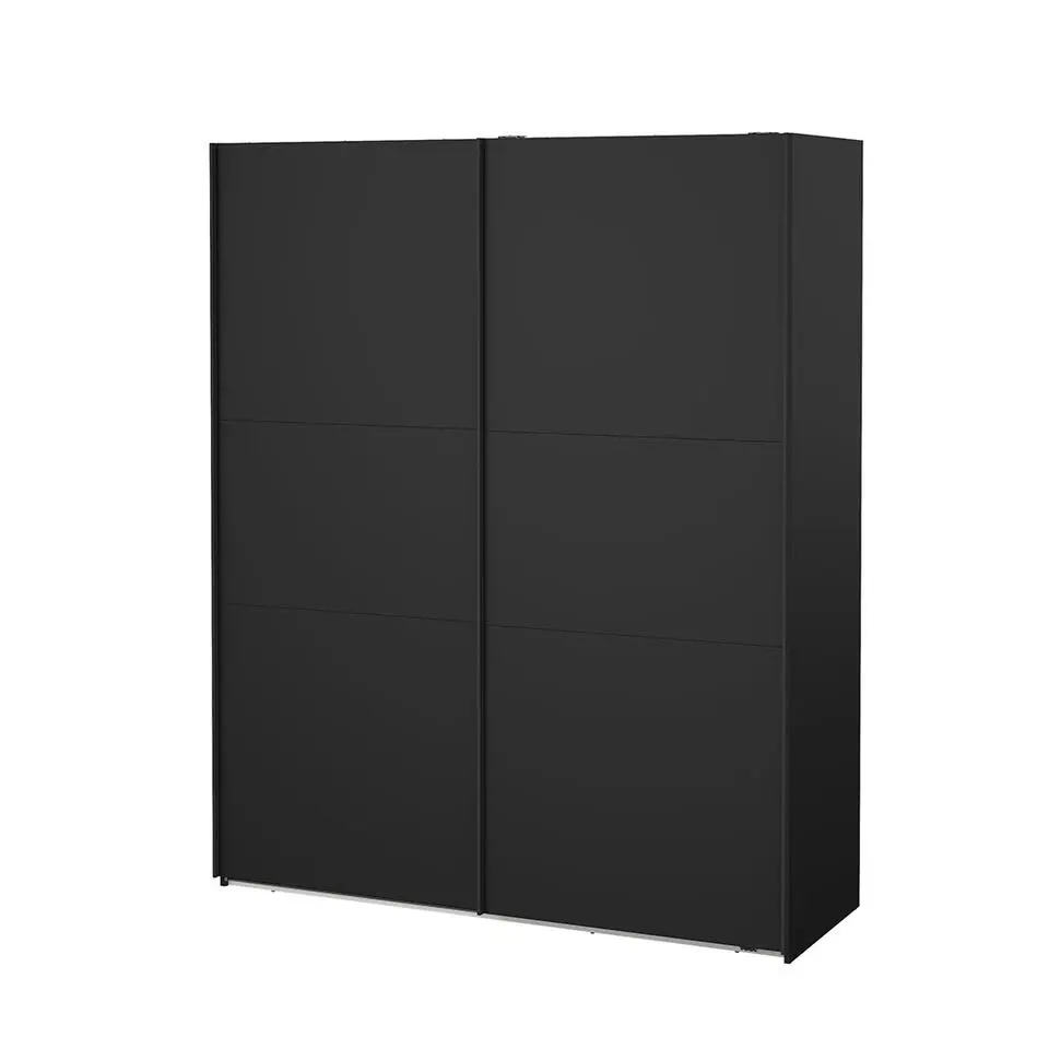 Hioshop Como schuifdeurkast 2 deuren 180x220cm mat zwart