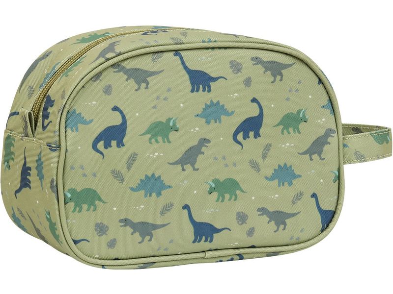 A Little Lovely Company Necessaire Dinosaurier Olivgrün Kulturbeutel im herzigen Design