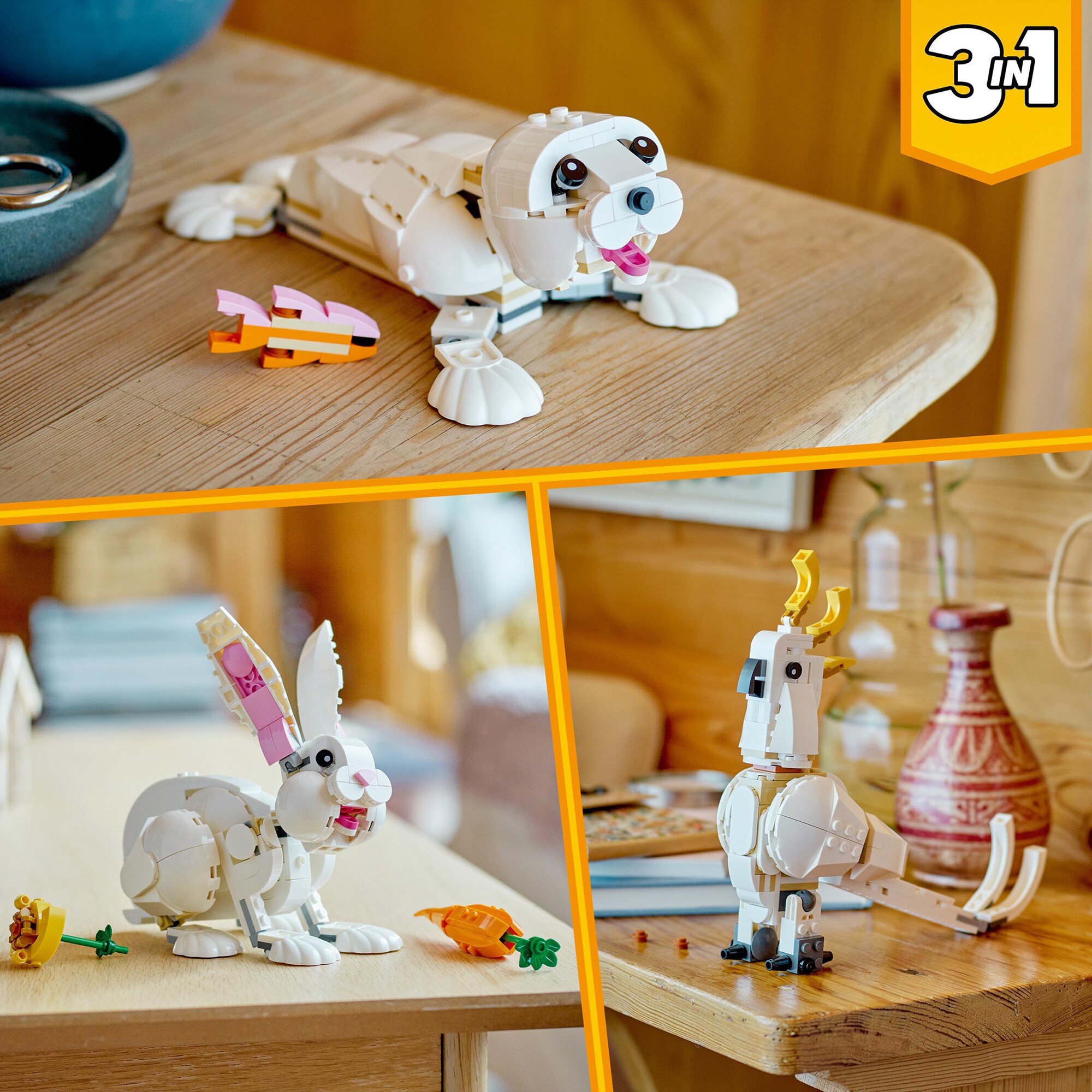 LEGO Konstruktionsspielzeug Creator 3-in-1 Weißer Hase