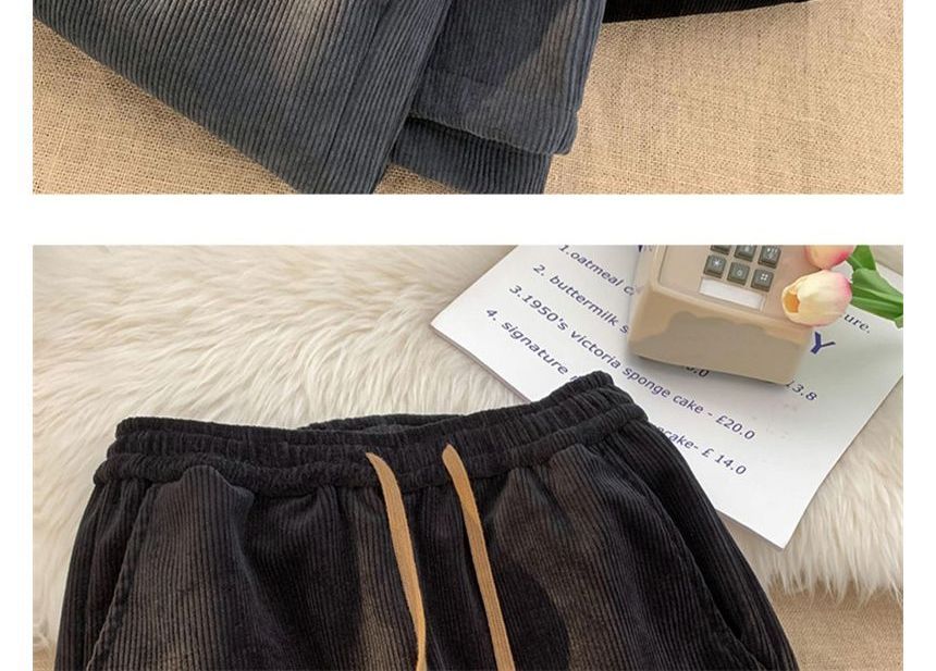 Cloud Nine - Corduroy broek met trekkoord en fleecevoering en wijde pijpen