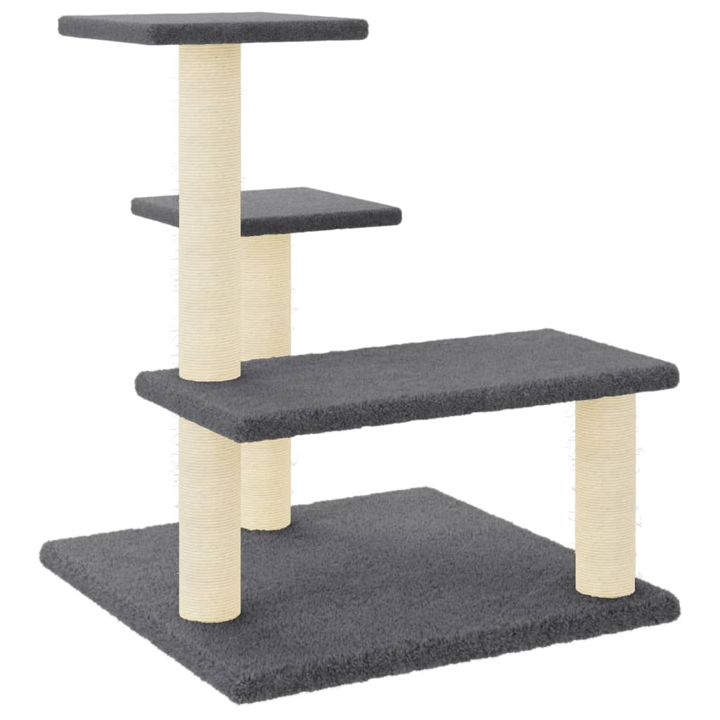 Arbre à chat avec griffoirs en sisal gris foncé 61 cm