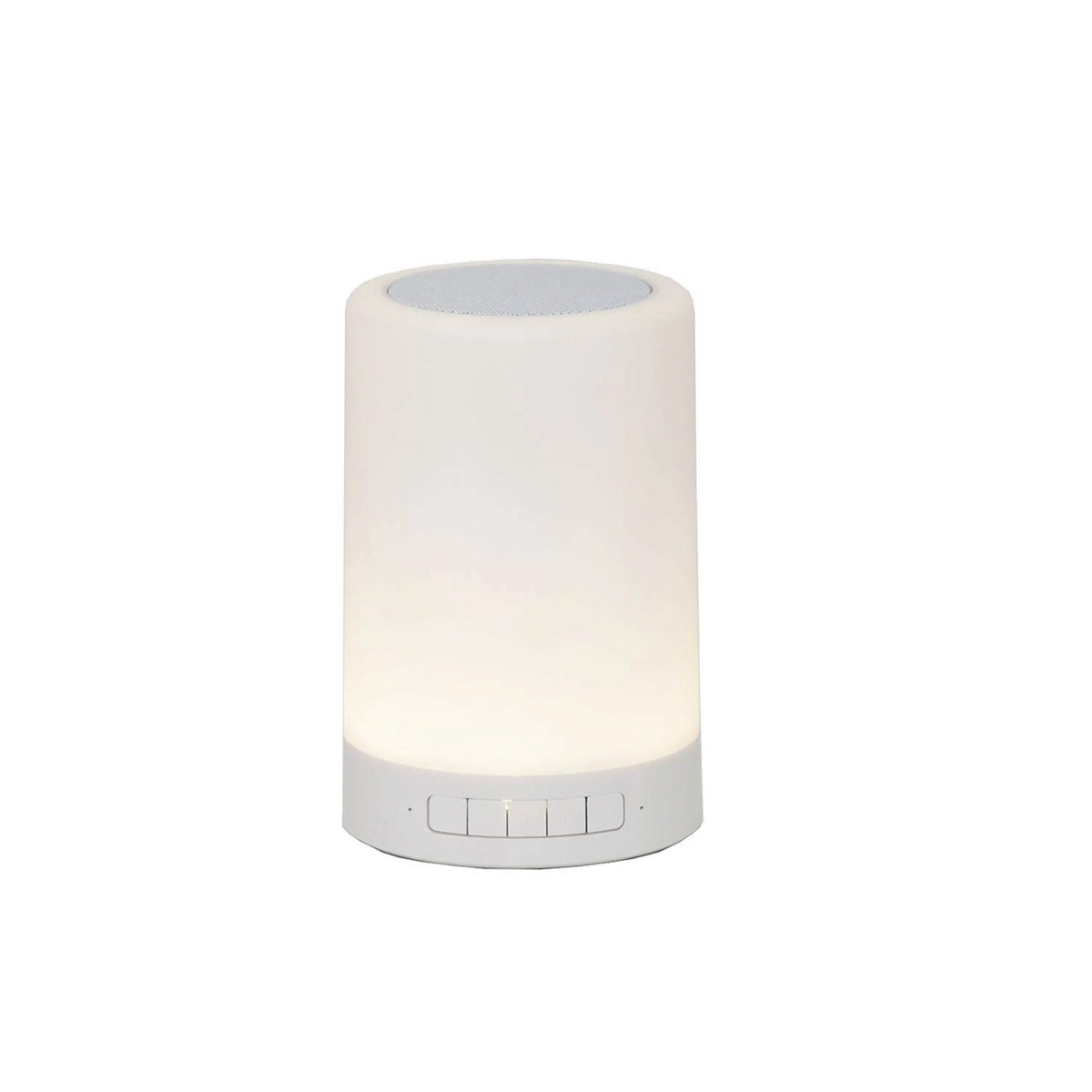 Caixa de som Bluetooth Smartek com iluminação de luz quente ajustável e lanterna portátil.