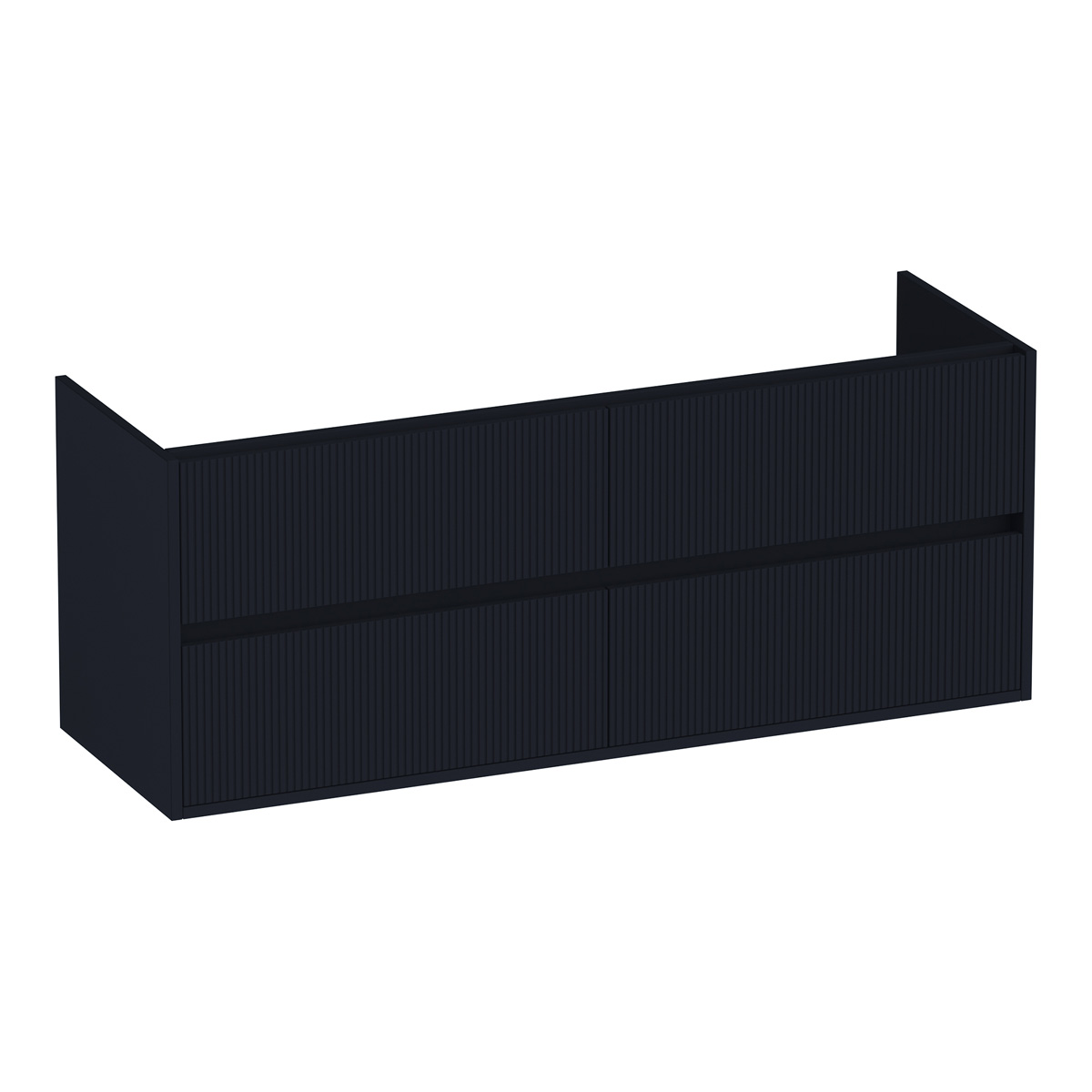 Brauer Adore Wavy onderkast ribbelfront 140cm met 4 softclose lades zwart mat