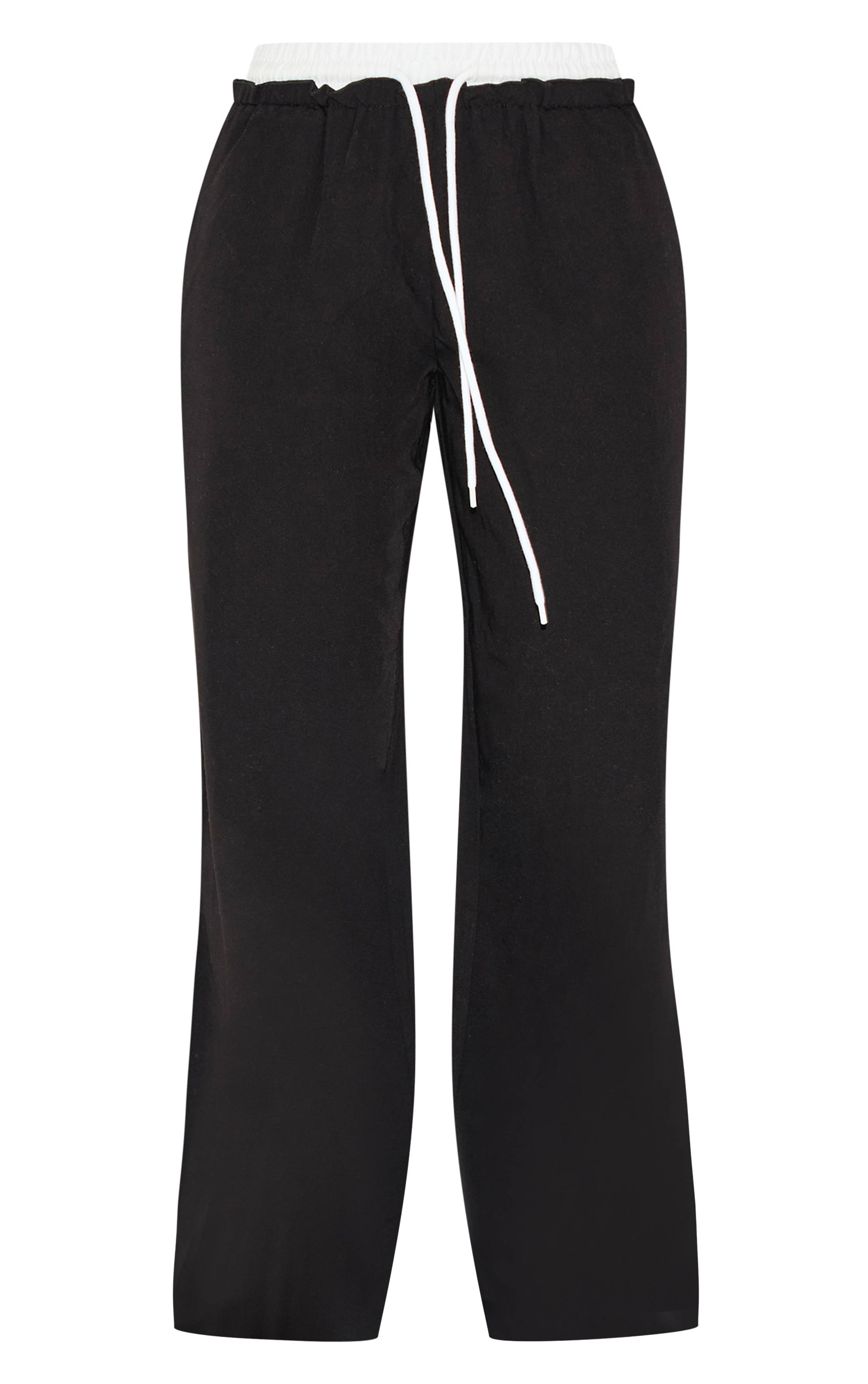 Noir Pantalon Petite Taille Boxer Avec Cordon De Serrage