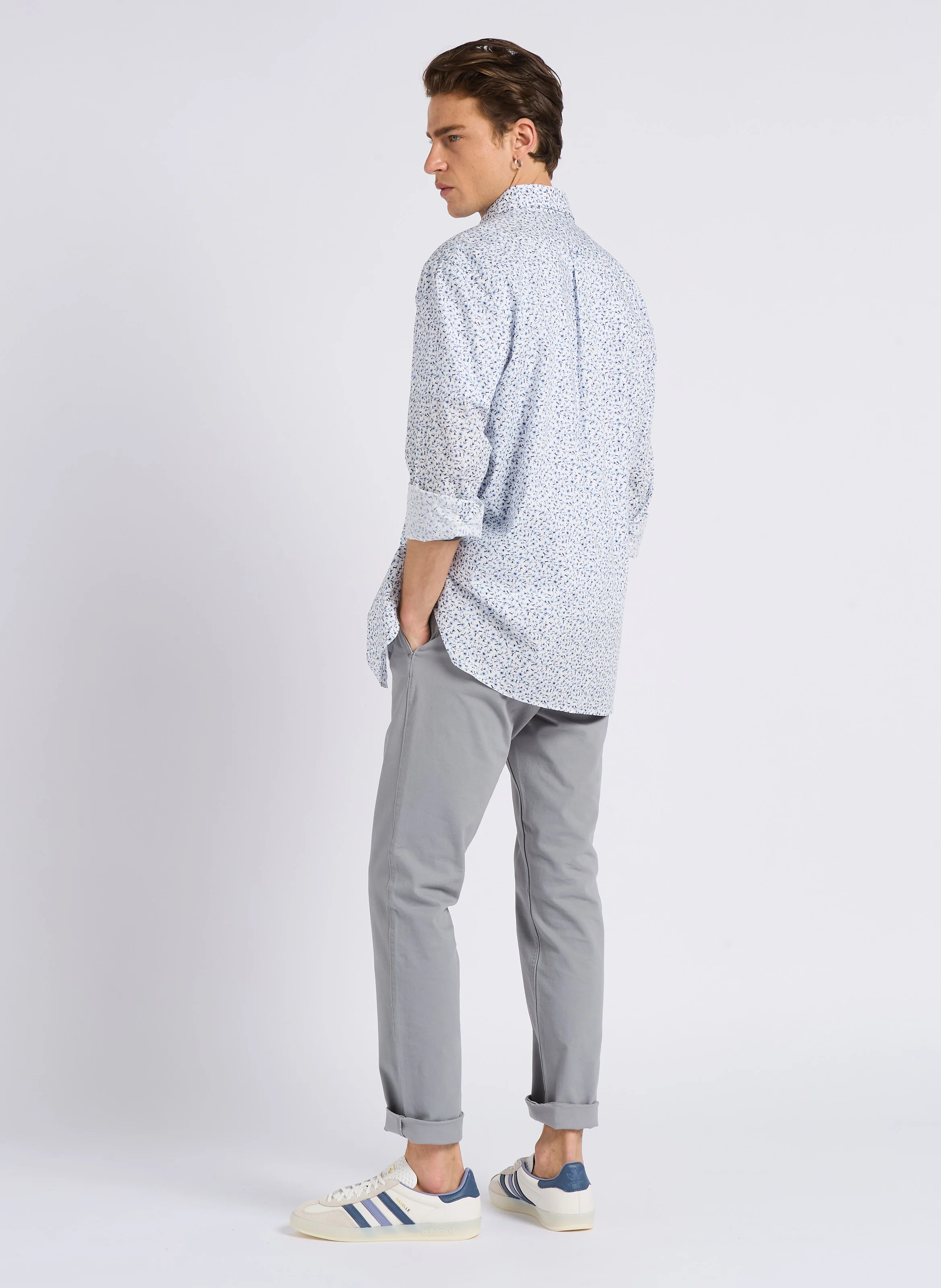 Pantalon skinny en coton mélangé | Gris