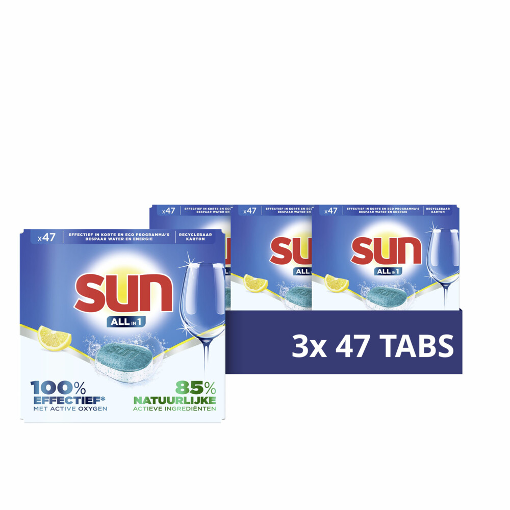 3x Sun Vaatwastabletten All-in-1 Citroen47 stuks