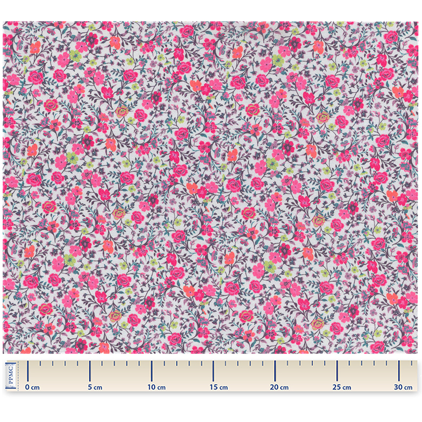 Tissu Jersey Lianes Fuchsia Vert
