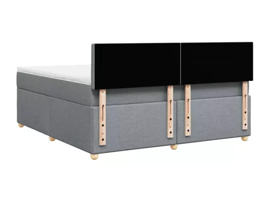 Sommier à lattes de lit avec matelas Gris clair 180x200cm Tissu