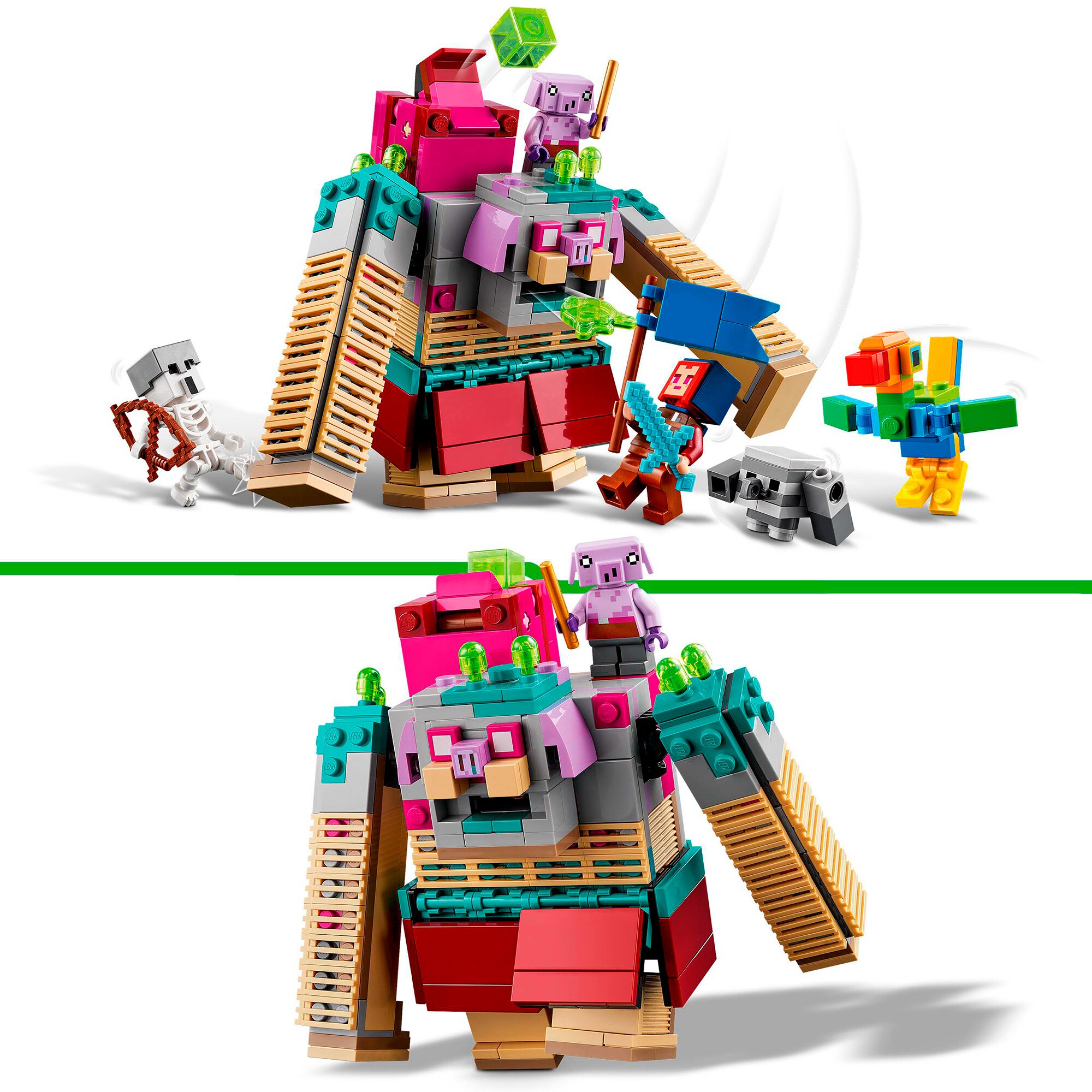 LEGO Konstruktionsspielzeug Minecraft Showdown mit dem Verschlinger