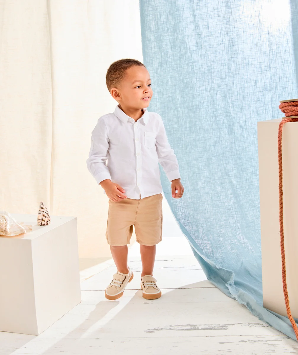 bermuda chino garçon en viscose responsable beige