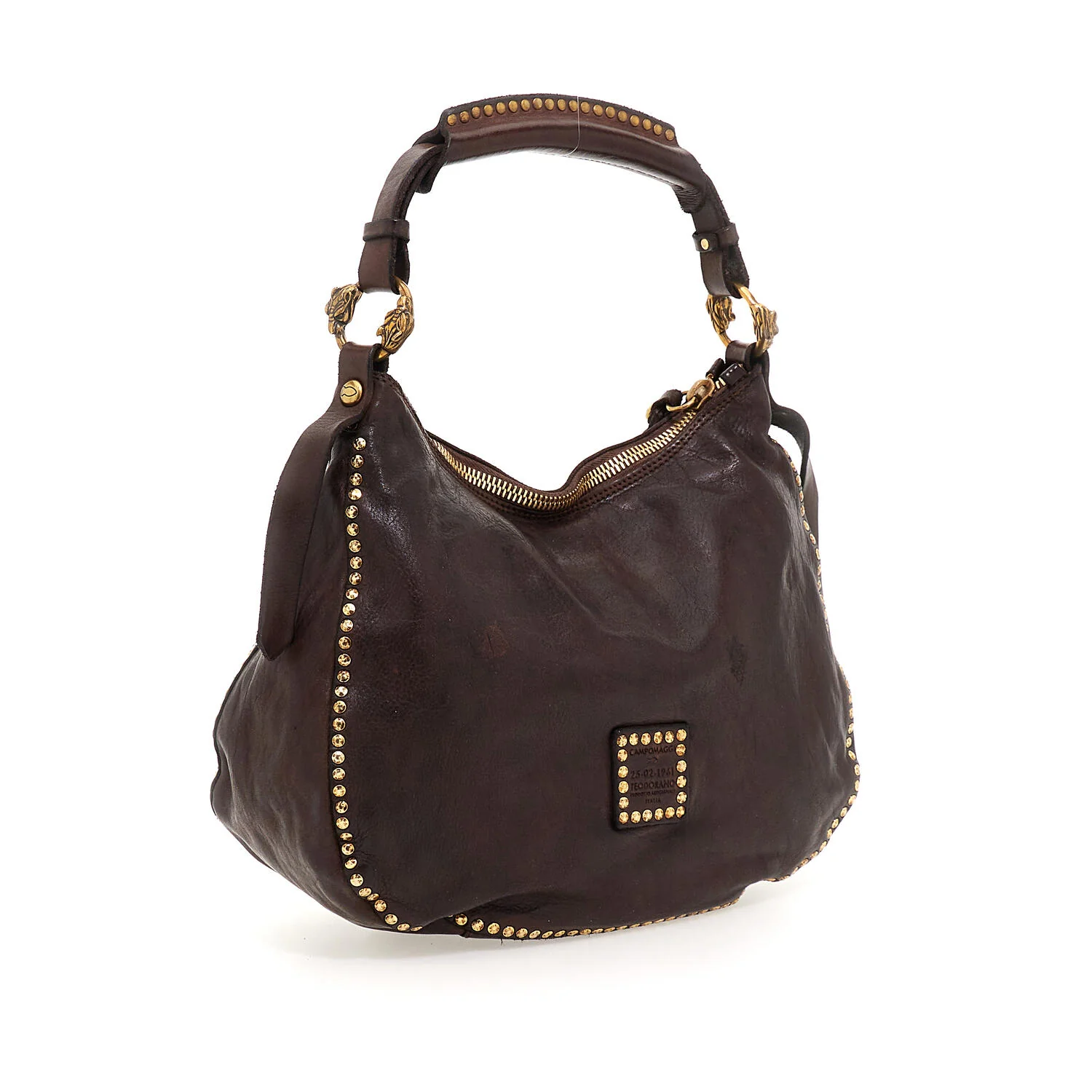 Campomaggi  Skuldertaske med nitter - Dark brown