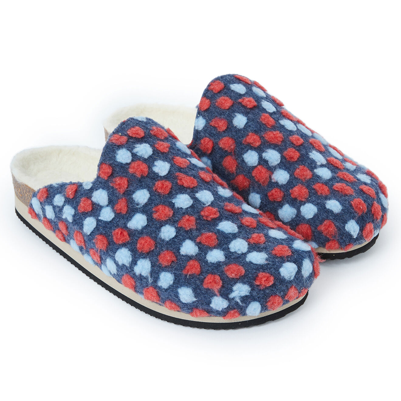 Mandèl Chaussons Angel Dots bleu marine/bleu ciel/rose